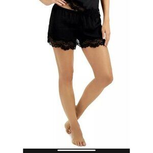 INC International Concepts Lace Trim Sleep Shorts Size S - Black